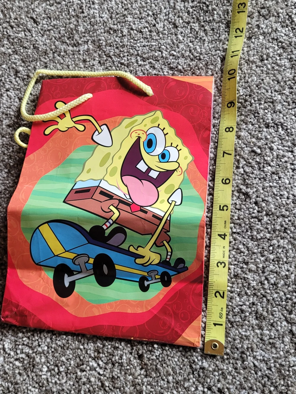 2004 SPONGEBOB SQUAREPANTS Skateboarding GIFT BAG Birthday Bag Nickelodeon RARE